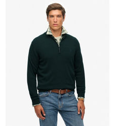 Superdrytil mænd. M6110690A Jumper Essentials Half Zip grøn (S), Casual, Bomuld