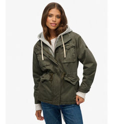 Superdrytil kvinder. W5011935A Hood Borg militærgrøn trøje (XS), Casual, Bomuld