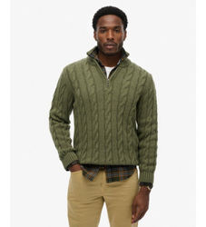 Superdrytil mænd. M6110698A Jacob Cable grøn trøje (M), Casual, Akryl, Lange ærmer