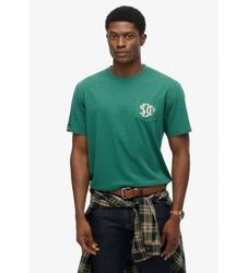 Superdrytil mænd. M1012288A Merchant Graphic T-shirt grøn (S), Casual, Bomuld, Korte ærmer