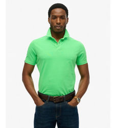 Superdrytil mænd. M1110440A Essential Polo grøn (L), Casual, Bomuld, Korte ærmer