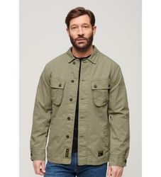 Superdrytil mænd. M4010729A Grøn militærjakke (S), Casual, Bomuld, Lange ærmer