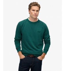 Superdrytil mænd. M2014307A Essential Logo Raglan Sweatshirt grøn (S), Casual, Bomuld