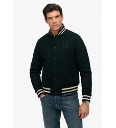 Superdrytil mænd. M5012185A Varsity Monogram-jakke grøn (S), Casual, Bomuld