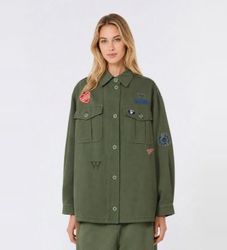 Weekend Max Maratil kvinder. 2625086011650 Grøn Azza-jakke (36), Casual, Bomuld