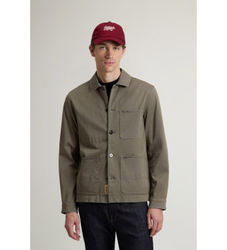 Woolrichtil mænd. CFWOOS2042MRUT5262 Olivengrøn Chore-skjortejakke (XL), Casual, Bomuld