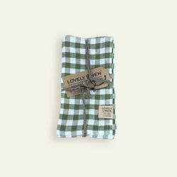 Lovely Linen Misty serviett 42 x 42 cm 4-pk, Square Jeep Green