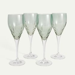 Crown vinglass 30 cl 4-pk, Grønn