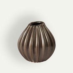 Broste Copenhagen Wide vase 25 x 25 cm, Antique Brown