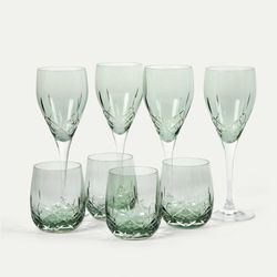 Crown glassett 8 deler, Grønn, 4 pers