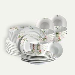 Nordic Dawn tallerkensett 36 deler, Sommer, 12 pers Servise Tallerkener sett