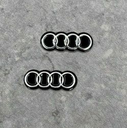 2x AUDI Key Fob Badge Logo Emblem Replacement Sticker 16 x 6mm size