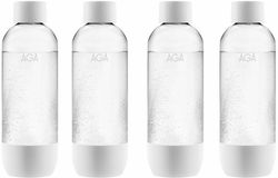 4-pk AGA AQVIA PET-flaske, 1L (hvit)