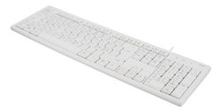 DELTACO Tastatur, nordisk layout, USB, 1,1 m kabel, hvit