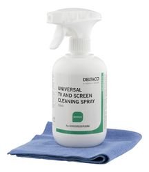 DELTACO Screen Cleaner for all types of monitors, 500ml, incl. microfi
