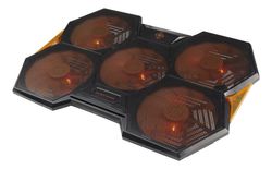 DELTACO GAMING Laptop-kjøler, 5x140mm vifter, 2x USB-A, svart/oransje