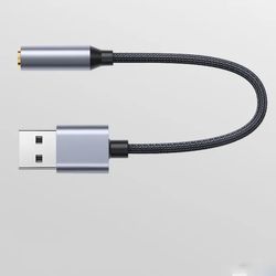 USB til Aux-lydkortadapter, sort/grå