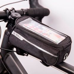 Vandtæt cykeltaske med telefonholder, sort