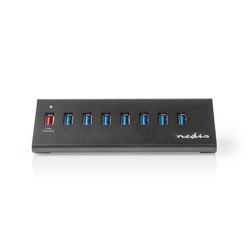 Nedis USB-keskitin | USB Micro-B Female | USB-A Female | 8-Porttinen port(s) | QC3.0 / USB 3.2 Gen 1 | USB Virta / Verkkovirtakäyttöinen | 5 Gbps | 8x