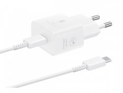 Samsung EP-T2510N GaN Väggladdare USB-C 25W + kabel, Vit