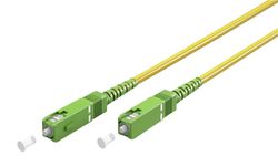 Goobay Fiberoptisk kabel (FTTH), Singlemode (OS2) Gul, gul (Simplex), 10 m plugg SC-APC (8°) > plugg SC-APC (8°), halogenfri kabelmantel (LSZH)