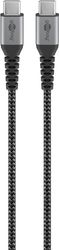 Goobay USB-C™-till-USB-C™-textilkabel med metallkontakter 0,5 m elegant och extra robust anslutningskabel för enheter med USB-C™-port