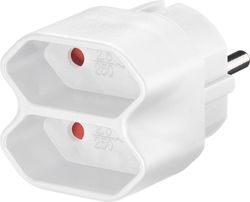 Goobay Adaptere for stikkontakter Kompakt adapter med to euro-stikkontakter