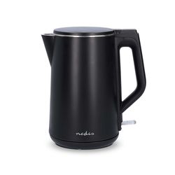 Nedis Vannkoker | 1.5 l | Plast | Sort | Roterbar 360 grader | Skjult varmeelement | Strix® kontroll | Koketørr beskyttelse