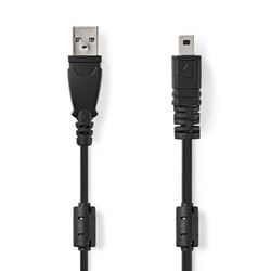Nedis USB kaapeli | USB 2.0 | USB-A Uros | UC-E6 8-pinninen Uros | 480 Mbps | Niklattu | 2.00 m | Pyöreä | PVC | Musta | Label