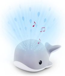 Zazu Wally the Whale projektor nattlys, grå