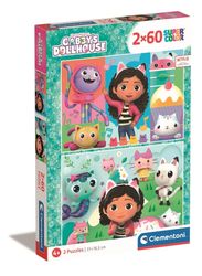Clementoni 2x60 brikker Puslespill Kids Gabbys dukkehus