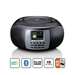 Lenco Bærbar DAB+/FM-radio med Bluetooth®-cd-afspiller og stort LCD-farvedisplay Sort