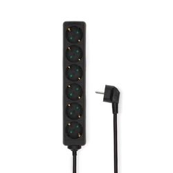 Nedis Gren kontakt | Jordad kontakt / Typ F (CEE 7/7) | 6-vägs | 1.50 m | 3680 W | 16 A | Typ av jordning: Sidkontakt | 230 V AC 50/60 Hz | Uttagsvink