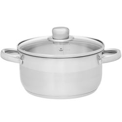 Maku Kastrull Basic i stål med glaslock 3 L