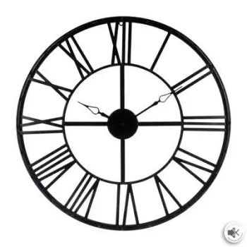 Factory Cuadros Reloj de Pared Vintage Metal Negro 70cm - Decoración Vintage