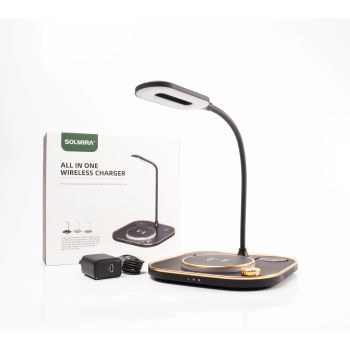 Base de Carga Rápida Inalámbrica 15W 3 en 1 con Luz para Smartphone, Auriculares y Smartwatch