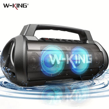 W-KING Altavoz portátil Bluetooth de 70W RMS, altavoz inalámbrico ruidoso IPX6 altavoces Bluetooth impermeables con subwoofer/bass Boost