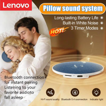 Altavoz Lenovo Pillow para Dormir de Lado, Altavoz Ultrasónico para Dormir, Alta Calidad de Sonido Dinámico, Altavoz Bluetooth con Diseño de Mariposa