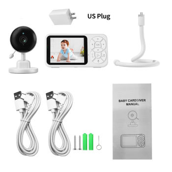 DANMINI Monitor para Bebés de 3.5 Pulgadas 720P con Visión Nocturna, Detección de Temperatura, Intercomunicador Bidireccional, Cámara de Seguridad para Bebés