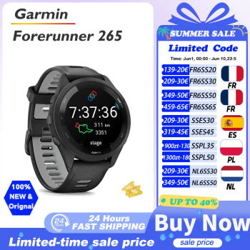 Reloj Deportivo Garmin Forerunner 265, GPS para Exteriores, Running, Fitness, Maratón, Natación, Monitor de Ritmo Cardíaco, Oxígeno en Sangre, Smartwatch