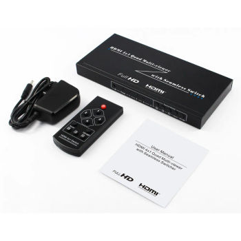 720P 1080P 4x1 HDMI переключатель quad multi viewer с бесшовным переключателем с ИК-пультом дистанционного управления