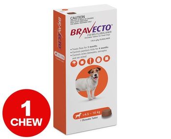 Bravecto Chewable Flea Tablet For Small Dogs 4.5-10kg 1pk