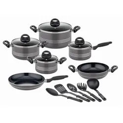 GSW Kochtopf-Set Milano Grey 15-tlg.