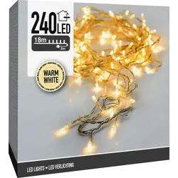 LED-Lichterkette warmweiß, 240 LEDs, transparentes Kabel, Innen/Außen, 21m