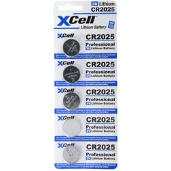 5er-Sparset CR2025 Lithium Batterie 3V, CR2025 Batterien im praktischen 5er Set