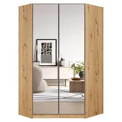 Begehbarer Eckschrank Aalen Grau/Eiche Artisan