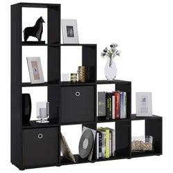 Mid.you Raumteiler , Schwarz , Holzwerkstoff , 6 Fächer , 142.5x138.5x29 cm , Wohnzimmer, Raumteiler, Raumtrenner