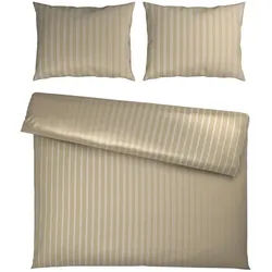 Dieter Knoll Bettwäsche , Beige , Textil , Streifen , 200x210 cm , pflegeleicht, atmungsaktiv, schadstoffgeprüft , Heimtextilien, Bettwäsche & Leintücher, Bettwäsche, Satin-Bettwäsche
