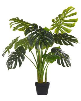 Kunstig Plante Grøn Sort Plastik Cement Mos 113 cm Falsk Plante Monstera Schweizisk Ost Urtepotte Dekorativt Indendørs Tilbehør Pynteting