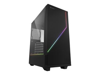 Sharkoon RGB FLOW - Tower - ATX - sidepanel med vindu (herdet glass) - ingen strømforsyning - USB/lyd